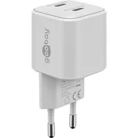 Abbildung von Goobay USB C™ PD GaN Dual Schnellladegerät Nano 35W Weiß, Netzteil mit 2 Anschlüssen, Kompaktes Ladegerät für Handy, Tablet, Kamera, Power Delivery, Reiseadapter, 75334