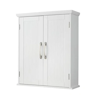 Abbildung von Teamson Home Holz Badezimmer Wand Medizinschrank mit verstellbaren Regalen Weiß EHF F0007
