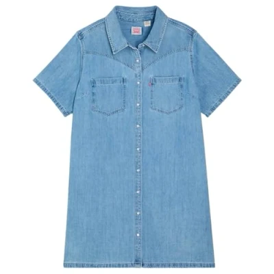 Abbildung von Levis Plus Jeanskleid &quot;PL LOUISA SS DENIM DR&quot;, mit Druckknopfleiste