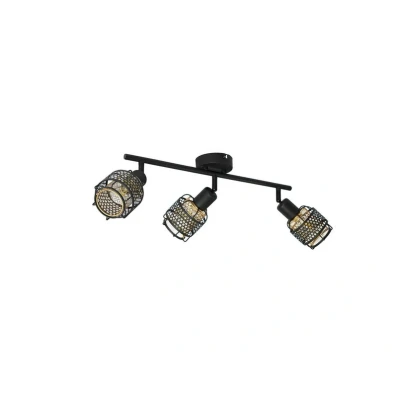 Abbildung von Lindby Strahler Eudoria, Modern, Eisen, Schwarz, gold, 3 flammig, E14, Deckenlampe