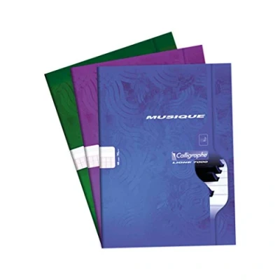 Abbildung von Clairefontaine 564C Notenheft Calligraphe für Musikunterricht, geheftet, DIN A4, 24 Blatt, 70 g, farbig sortiert, 1 Stück