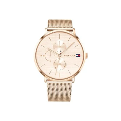 Abbildung von Tommy Hilfiger Multi Zifferblatt Quarz Uhr für Damen Erhältlich mit einem Armband aus Leder, Edelstahl Gliedern oder Netzarmband