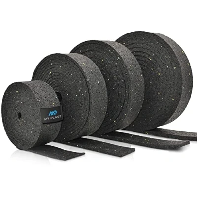 Abbildung von Terrassenpads Rollen 50 mm / 80 x 3mm 6mm 8mm 10mm 20mm Unterleger aus Gummigranulat Länge, Breite, Stärke und Menge auswählen (1, 2000mm 80mm 6mm)