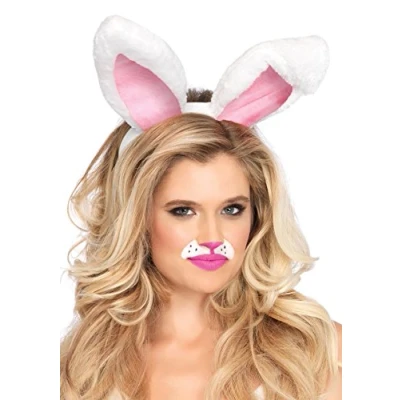 Abbildung von Leg Avenue Kostüm Weißer Hase Plüschohren, Häschen horch! Hübscher Haarreif für Bunnys