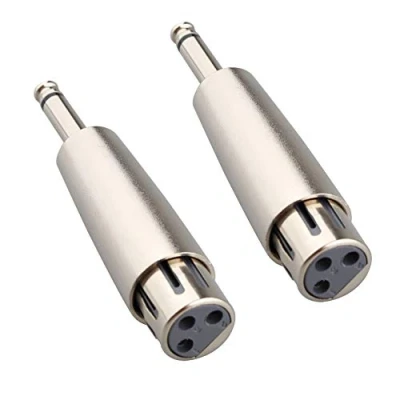 Abbildung von Jopto 2 x XLR Stecker auf 6,35 mm Klinkenstecker, Mono Kabel Kupplung, Adapter, 1/4 Zoll TRS Gender Changer F 3 polige Buchse, Stereo Audio Mikrofon Konverter Anschluss