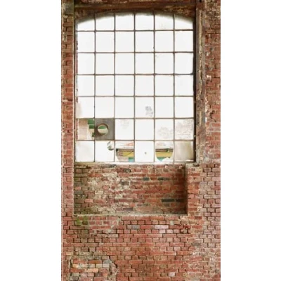 Abbildung von living walls Fototapete, matt gemustert neutral, Steinwand Fabrikhalle Tapeten Wohnzimmer Schlafzimmer Küche Flur Optik