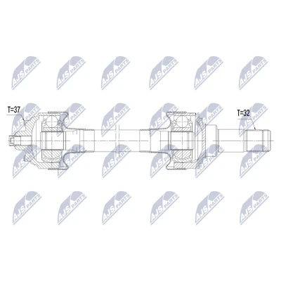 Abbildung von NTY NPW BM 248 Antriebswelle Hinterachse rechts 788mm Automatikgetriebe