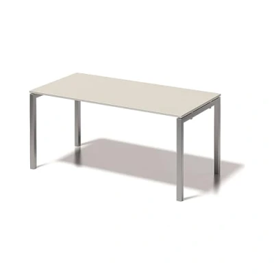 Abbildung von BISLEY Cito Schreibtisch, 740 mm höhenfixes U Gestell, Metall, Gw355 Dekor Grauweiß, Gestell Silber, 80 x 160 74 cm