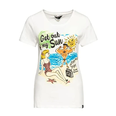 Abbildung von Queen Kerosin Damen Print T Shirt I Drink to make you pretty offwhite