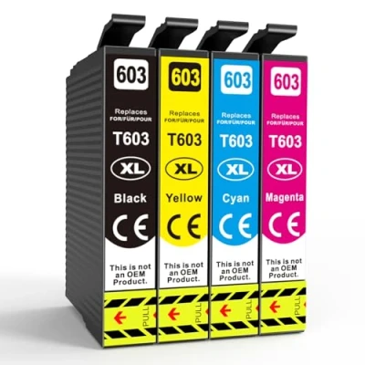 Abbildung von 4Pack 603XL Tintenpatrone Kompatibel für Epson Druckerpatronen 603 XP 3100 3105 2100 4100 2105 3150 2155 4150 2150 4105 WF 2830 2810