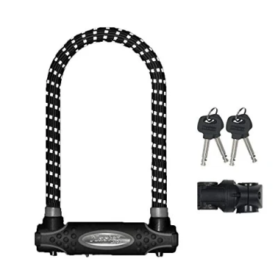 Abbildung von MASTER LOCK Bügelschloss [Schlüsselschloss] [mit Halterung] [Zertifiziertes Fahrrad Schloss Secure Gold Zertifikat] [Reflektierend] 8195EURDPROREF Ideal für Fahrräder