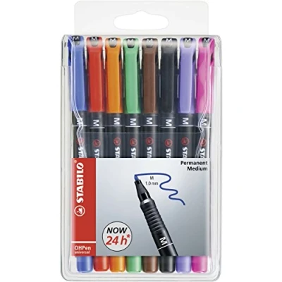 Abbildung von Folienstift STABILO OHPen universal permanent medium 8er Pack mit 8 verschiedenen Farben