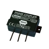 Abbildung von Kemo M091N Phasenkoppler für Powerline Produkte. Verbindet alle 3 hausinternen Netzphasen kapazitiv miteinander, so dass über das Stromnetz Übertragungsraten bis zu 650 Mbit möglich sind