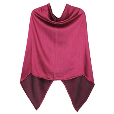 Abbildung von dy_mode Eleganter Poncho Damen Cape Unifarben Umhang Damenponcho WJ024 (WJ024 GlanzPink)