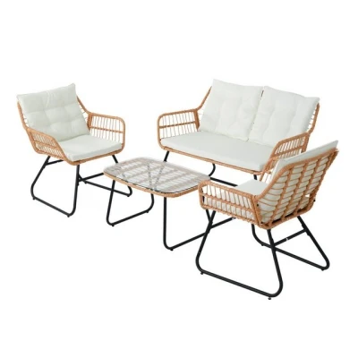 Abbildung von SVITA Gartenlounge Set CAPRI, (Set, Tisch mit einem Stuhl und zwei Bänken), abnehmbarem Polster