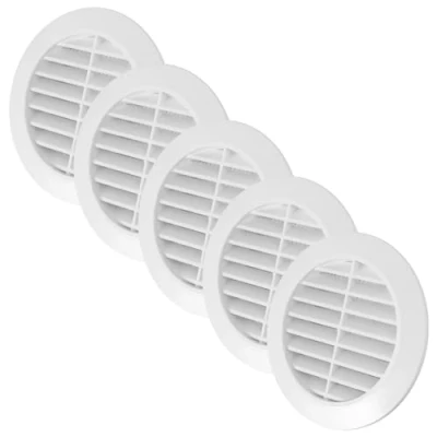 Abbildung von Vent Systems 5 Stück 80 mm Weiß Lüftungsabdeckung Runde Lüftungsschlitze Grillabdeckung Integrierter Insektenschutz HVAC Lüftungsöffnungen für Badezimmer, Heimbüro, Küche