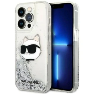Abbildung von KARL LAGERFELD KLHCP14LLNCHCS Hülle für iPhone 14 Pro 6,1&quot; Silber hardcase Glitt