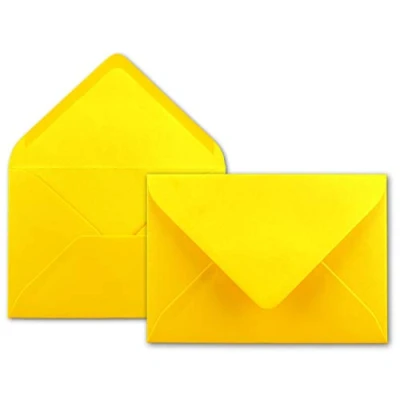 Abbildung von 50x Brief Umschläge in Honig Gelb 80 g/m² Kuverts DIN B6 Format 12,5 x 17,6 cm Nassklebung ohne Fenster