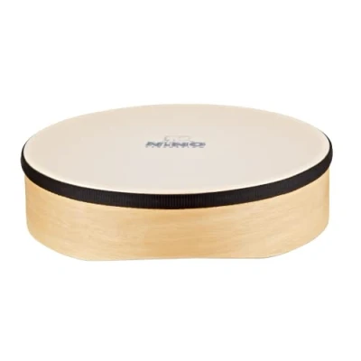Abbildung von Nino Percussion Wood Hand Drum Große Handtrommel für Kinder ab 5 Jahren Durchmesser 10 Zoll (ca. 25 cm) Siam Eiche, Natur (NINO27)