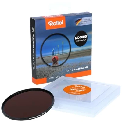 Abbildung von Rollei F:X Pro Rundfilter (62 mm, ND 1000 Filter) Neutraler Graufilter (Neutraldichtefilter) aus Gorilla Glas mit spezieller Beschichtung ND8 (10 Stopps/3,0)