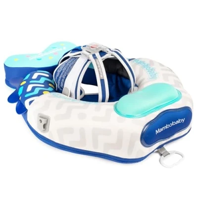 Abbildung von HECCEI Schwimmring Baby, Mambobaby Nicht Aufblasbarer Schwimmhilfe, Hautfreundlicher Schwimmreifen Baby Perfekte Schwimmtrainer Swim Float für Kinder 3 24 Monate