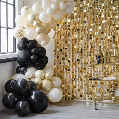 Abbildung von Ginger Ray Black, Nude and Champagne Gold Balloon Arch Kit Party, Wedding, Anniversary, Retirement, Graduation Decorations, New Year 75 pcs