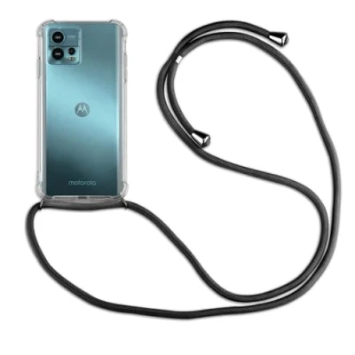 Abbildung von betterfon Handykette für Motorola Moto G72 Smartphone Halskette Hülle Handyhülle mit Kordel zum Umhängen in Schwarz