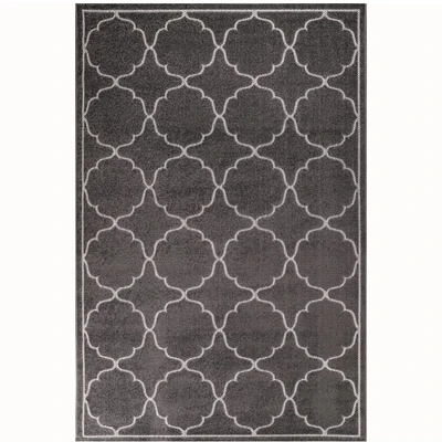 Abbildung von SANAT Outdoor Teppich Wetterfest für den Innen und Außenbereich Balkon Wasserabweisend Teppiche Terrasse, Garten, Küche, Bad oder Wohnzimmer Grau, 80 x 150 cm