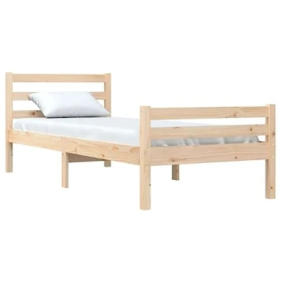 Abbildung von vidaXL Massivholzbett Einzelbett Bettgestell Lattenrost Bett Holzbett Bettrahmen Schlafzimmerbett Schlafzimmermöbel Kiefer 100x200cm
