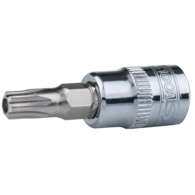 Abbildung von KS Tools 1/4&#039; CHROMEplus Bit Stecknuss Torx mit Stirnlochbohrung,TB20, auf Hänger