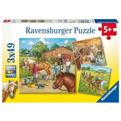 Abbildung von Ravensburger Kinderpuzzle 09237 Mein Reiterhof Puzzle für Kinder ab 5 Jahren, mit 3x49 Teilen