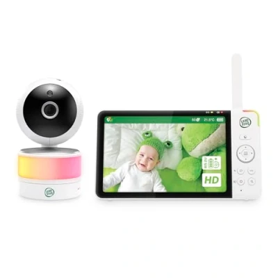 Abbildung von LeapFrog LF920 Babyphone mit Kamera, Farb Nachtsicht, 7“ HD 720p Display, 360 Grad Pan Tilt, 8X Zoom, Nachtlicht, Feuchtigkeits /Temperatursensor, bis 300 m Reichweite