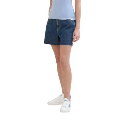 Abbildung von TOM Tailor denim Jeans Shorts, Damen, Größe: Small, Used dark stone blue