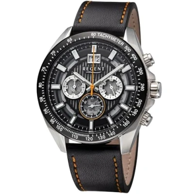 Abbildung von Regent 11110943 Herrenuhr Chronograph mit Lederband