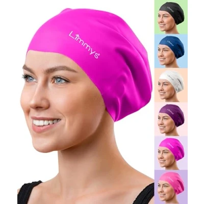Abbildung von Limmys Schwimmkappe für Erwachsene 100% Silikon Kinder Badekappen Männer und Frauen Premium Qualität, Dehnbare Bequeme Schwimmkappen erhältlich in verschiedenen attraktiven Farben