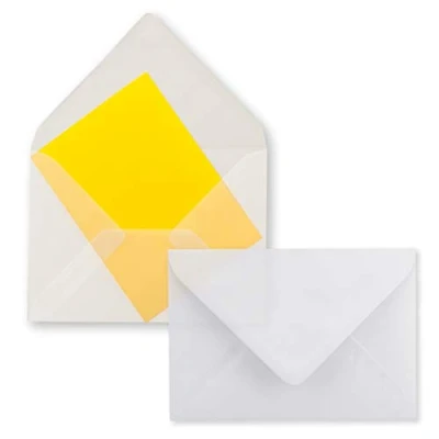Abbildung von 50x durchsichtige Mini Brief Umschläge Transparent Weiß 5,2x 7,6 cm Miniatur Kuverts mit Nassklebung für Blumen Grüße, Grußkarten, Anhänger &amp; Geld Geschenke FarbenFroh by GUSTAV NEUSER