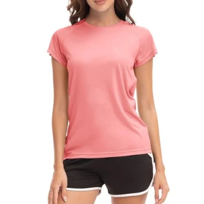 Abbildung von MEETWEE Damen Surf Shirt Rash Guard UV Shirts Schwimmen Tankini UPF 50+ Kurzarm Badeshirt Bademode