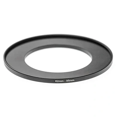 Abbildung von vhbw Step Up Ring Adapter von 62 mm auf 95 für Kamera Objektiv Filteradapter, Aluminium (Eloxiert), Matt Schwarz