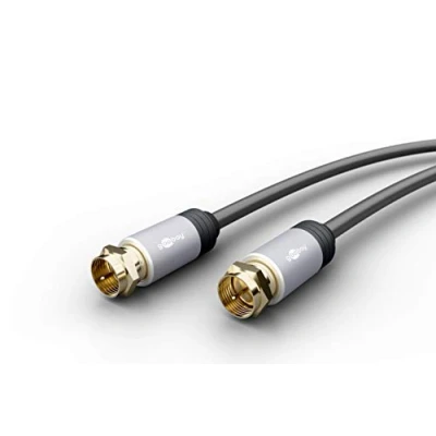 Abbildung von Goobay 78503 SAT Antennenkabel mit vergoldeten F Steckern, Koaxialkabel, Koax Kabel für analogen und digitalen Empfang