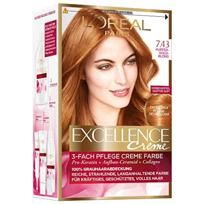 Abbildung von L&#039;Oréal Paris Loreal Excellence Creme Haarfärbemittel 7.43 Blond Kupfern Golden