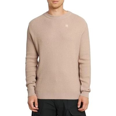 Abbildung von G STAR Serrated Strickpullover, Herren, Größe: Large, Linen gd