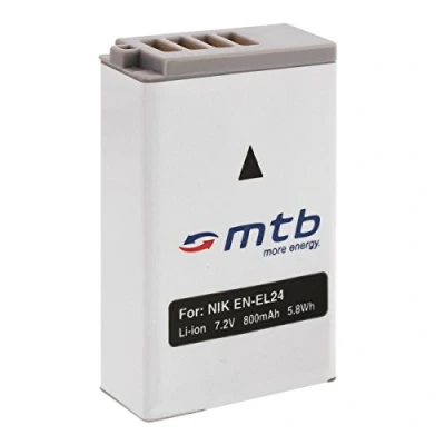 Abbildung von Ersatz Akku EN EL24 für Nikon 1 J5, 1J5 / DL18 50, DL24 85 [Li Ion 7.2V 800 mAh aktueller Infochip]