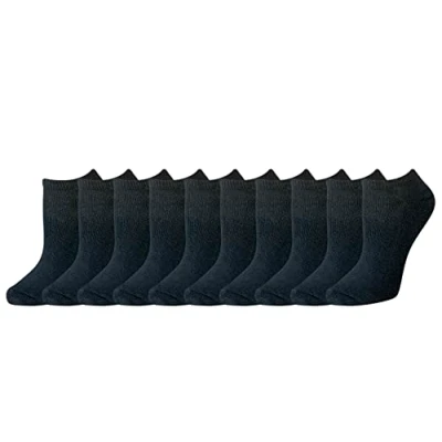 Abbildung von Amazon Essentials Damen Leicht gepolsterte No Show Socken aus Baumwolle, 10 Paar, Schwarz, 36 39.5