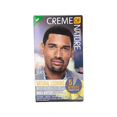 Abbildung von Creme of Nature Permanent Haarfarbe für Herren, feuchtigkeitsspendend, Farbe Schwarz (Jet Black)