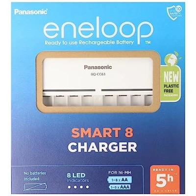 Abbildung von AkkuShop Set Artikel 8fach Panasonic Schnell Ladegerät und 8 Stück eneloop Mignon AA BK 3MCC