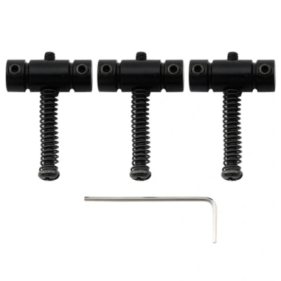 Abbildung von Musiclily Pro 21mm Barrel Stahl Telecaster Saitenreiter für Fender Squier Tele Style E Gitarre, Schwarz (3er Set)