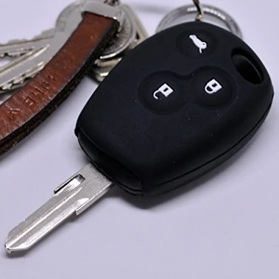 Abbildung von Soft Case Schutz Hülle Auto Schlüssel für Dacia DOKKER SANDERO Duster LODGY Logan Renault CLIO TWINGO 3 Tasten/Farbe Schwarz