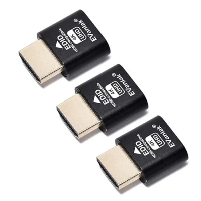 Abbildung von EVanlak HDMI Dummy Plug Headless Ghost Display Emulator Premium Aluminum PC（Fit 3840x2160@60H New 3RD） 3Pack