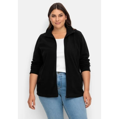 Abbildung von Sheego Strickjacke Große Größen mit Reißverschluss