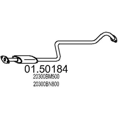 Abbildung von MTS 01.50184 Mittelschalldämpfer 2080 NISSAN: Almera II Schrägheck, 2 Limousine